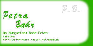 petra bahr business card